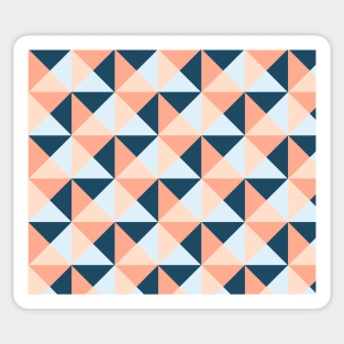 Coral Blue Peach Triangles Geometric Pattern Sticker